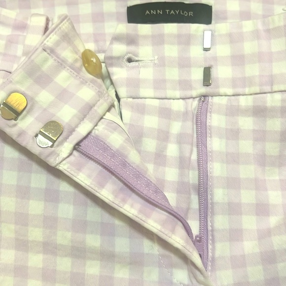Ann Taylor Lavender Checkered Pencil Shorts - Picture 3 of 6